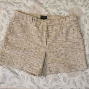 White House Black Market Women's Cream Tweed Shorts